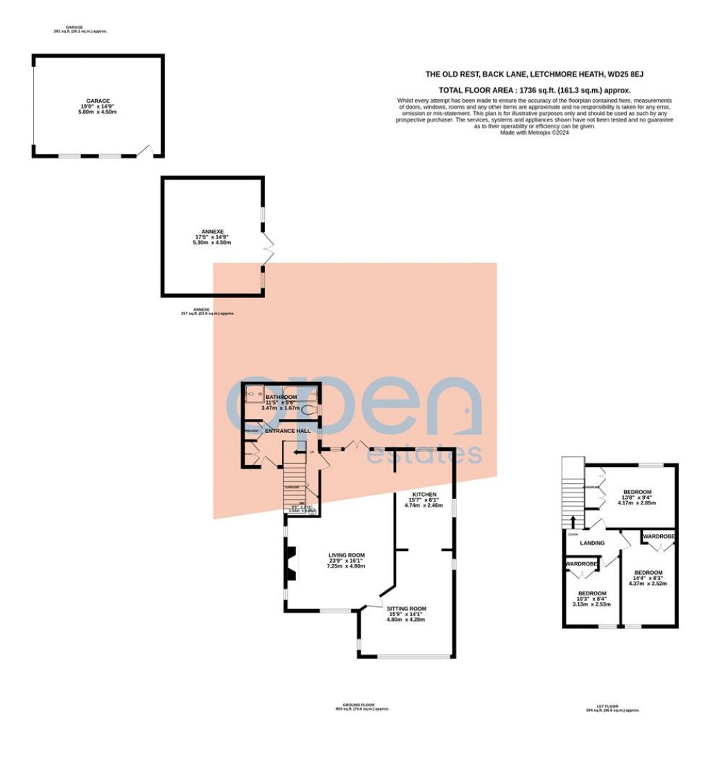 Floorplans For Back Lane, Letchmore Heath