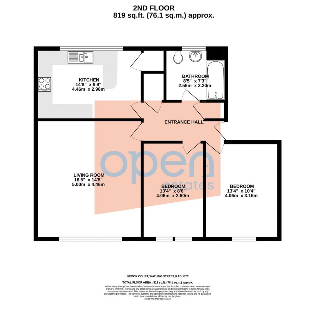 Floorplans For Brook Court, Watling Street, Radlett