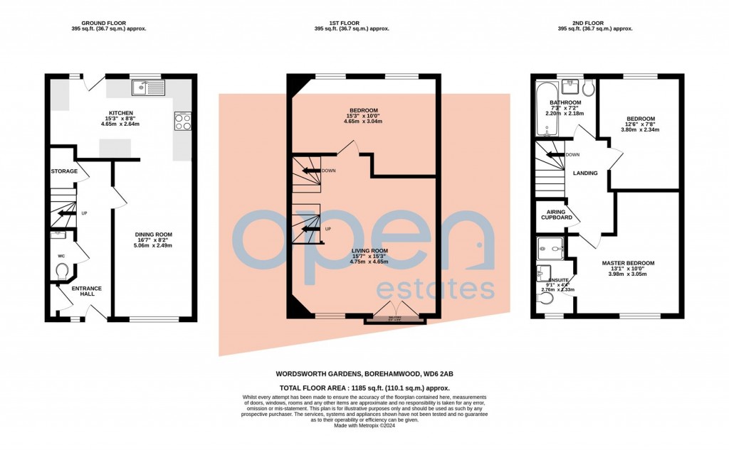 Floorplans For Wordsworth Gardens, Borehamwood