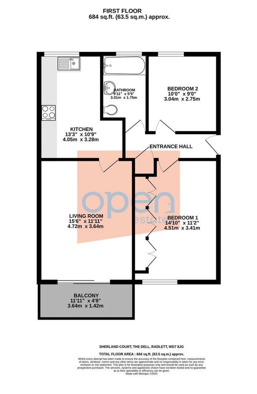 Floorplans For Sherland Court, The Dell, Radlett